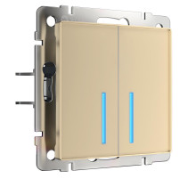 Сенсорный выключатель двухклавишный с функцией Wi-Fi Werkel шампань W4520611 4690389171307