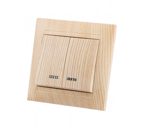 Выключатель двухклавишный с подсветкой Лама TDM Electric SQ1815-0305 Выключатель двухклавишный с подсветкой Лама TDM Electric SQ1815-0305