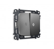 Комплект механизма 2-кл выключателя с подсветкой Ambrella Volt Omega MO654015