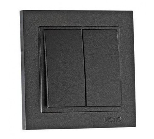 Выключатель двухклавишный Mono Electric Despina 10А 250В графит 102-202025-102 Выключатель двухклавишный Mono Electric Despina 10А 250В графит 102-202025-102