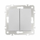 Выключатель двухклавишный проходной Arte Milano 206.32-2.silver