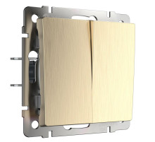 Выключатель двухклавишный проходной Werkel шампань рифленый W1122010 4690389160240