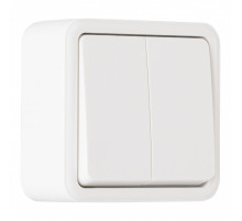 Выключатель двухклавишный проходной Arte Milano 310.32-2.white