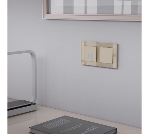 Сенсорный выключатель двухклавишный с функцией Wi-Fi Werkel шампань W4520611 4690389171307 Сенсорный выключатель двухклавишный с функцией Wi-Fi Werkel шампань W4520611 4690389171307