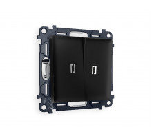 Комплект механизма 2-кл выключателя с подсветкой Ambrella Volt Alfa MA804015