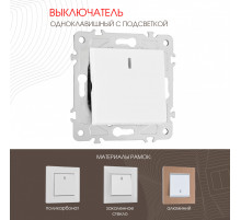 Выключатель одноклавишный с подсветкой Arte Milano 203.31-1.white