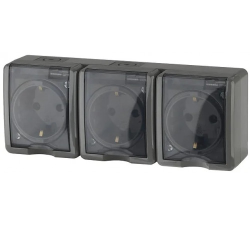 Розетка ЭРА Эксперт 3х2P+E IP54 со шторками 16A 250V 11-2406-03 Б0020723 Розетка ЭРА Эксперт 3х2P+E IP54 со шторками 16A 250V 11-2406-03 Б0020723