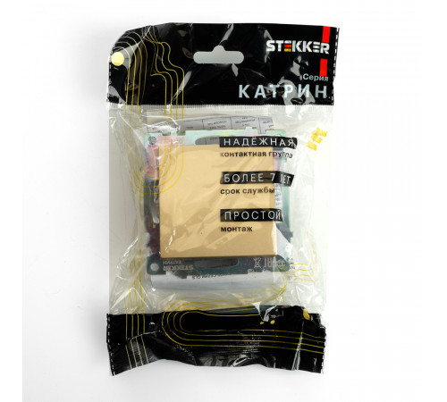 Выключатель 1-клавишный Stekker Катрин GLS10-7103-08 49213 Выключатель 1-клавишный Stekker Катрин GLS10-7103-08 49213