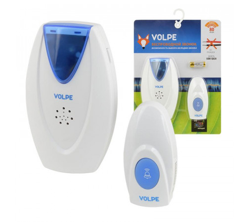 Звонок беспроводной (UL-00002404) Volpe UDB-Q028 W-R1T1-16S-80M-WH Звонок беспроводной (UL-00002404) Volpe UDB-Q028 W-R1T1-16S-80M-WH
