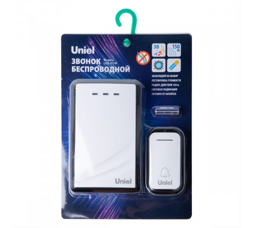 Беспроводной звонок Uniel UDB-017W-R1T1-38S-150M-WH/BL UL-00011373