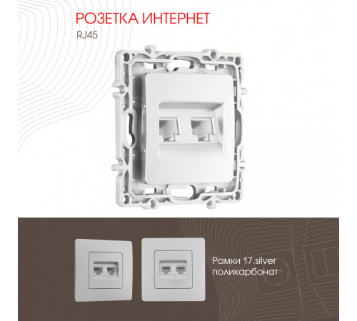 Розетка RJ45 Arte Milano 217.45-2.silver Розетка RJ45 Arte Milano 217.45-2.silver