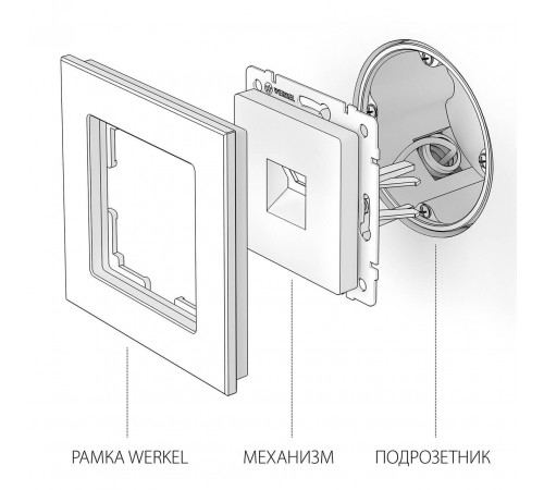 Телефонная розетка RJ-11 Werkel черный матовый W1182008 4690389156960 a051604 Телефонная розетка RJ-11 Werkel черный матовый W1182008 4690389156960 a051604