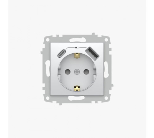 Розетка с/з зарядка (Type C+USB) ELBI Zena Vega 609-011000-334 Розетка с/з зарядка (Type C+USB) ELBI Zena Vega 609-011000-334