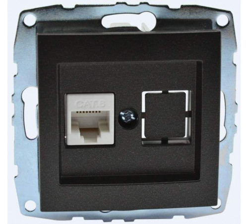 Розетка компьютерная Rj45 Cat6 Mono Electric Despina-Larissa графит 500-002005-125