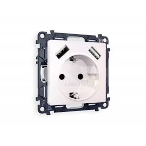 Комплект механизма розетки 2USB A+A 18W (быстрая зарядка) с/з Ambrella Volt Alfa MA209010