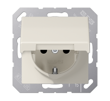 Розетка 2K+З с крышкой Jung AS1521KL