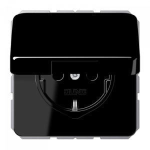 Розетка Schuko с крышкой Jung CD1520BFKIKLSW