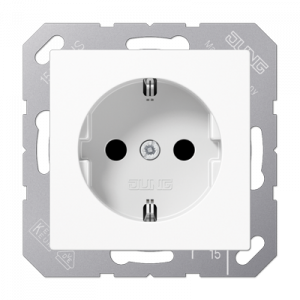 Розетка штепсельная Schuko Jung A1520NBFWW