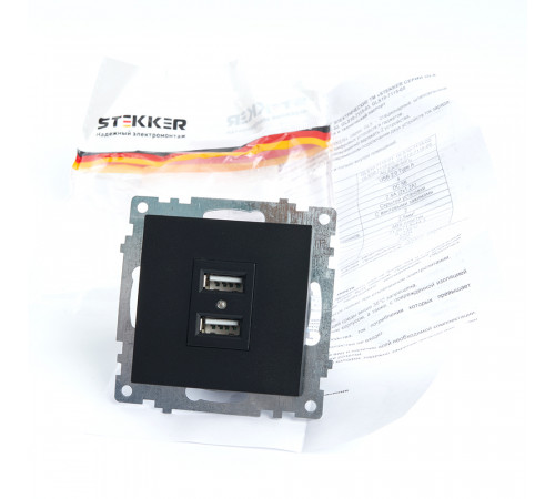 Розетка USB 2-местная Stekker Катрин 39616 Розетка USB 2-местная Stekker Катрин 39616