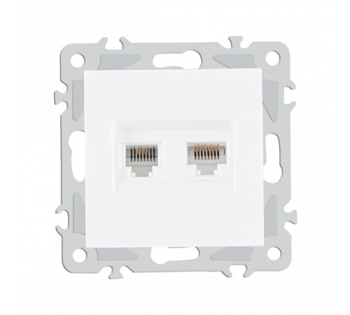 Розетка телефонная RJ11 + компьютерная RJ45 Arte Milano 206.44-1.white Розетка телефонная RJ11 + компьютерная RJ45 Arte Milano 206.44-1.white