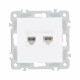 Розетка телефонная RJ11 + компьютерная RJ45 Arte Milano 206.44-1.white