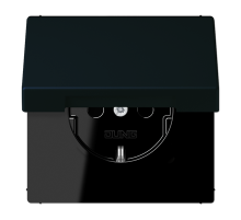 Розетка 2K+З с крышкой Jung LC1520BFKL248