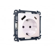 Комплект механизма розетки 2USB A+C 20W (быстрая зарядка) с/з Ambrella Volt Alfa MA210010