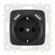 Розетка с заземлением, шторками + 2 USB Arte Milano 205.47-1.black