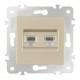 Розетка телефонная RJ11 + компьютерная RJ45 Arte Milano 203.44-1.shampan