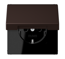 Розетка 2K+З с крышкой Jung LC1520BFKL252