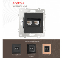 Розетка двойная RJ45 Arte Milano 203.45-2.black