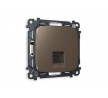 Комплект механизма телефонной розетки RJ-11(4P4C) со шторкой Ambrella Volt Omega MO642030