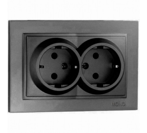 Розетка двойная з заземлення Mono Electric Despina 16А 250В графит 102-202004-120 Розетка двойная з заземлення Mono Electric Despina 16А 250В графит 102-202004-120