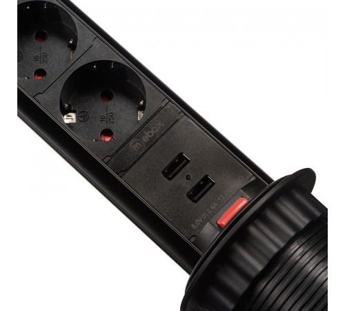 Блок розеток 105S (3 секции и 2 USB) Mebax 00-00000825