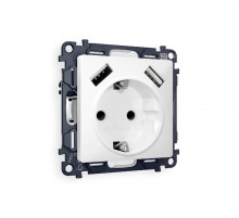 Комплект механизма розетки 2USB A+A 18W (быстрая зарядка) с/з Ambrella Volt Alfa MA129010