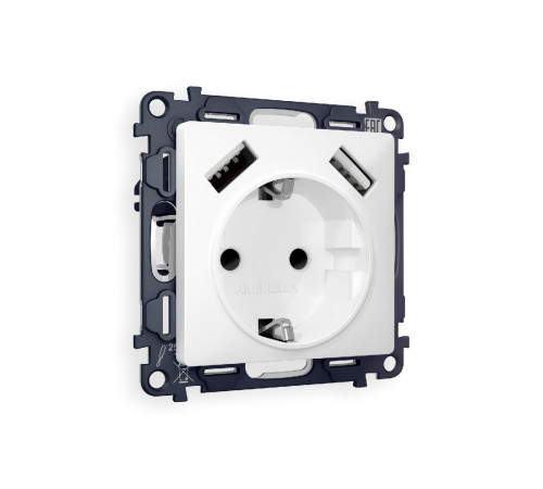 Комплект механизма розетки 2USB A+A 18W (быстрая зарядка) с/з Ambrella Volt Alfa MA129010 Комплект механизма розетки 2USB A+A 18W (быстрая зарядка) с/з Ambrella Volt Alfa MA129010