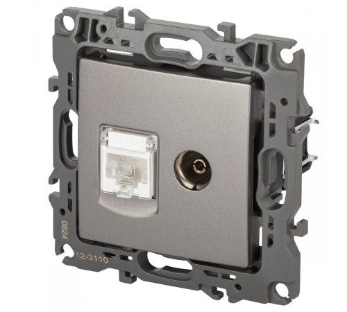 Розетка комбинированная RJ45+TV Эра 12-3110-16 Б0065646 Розетка комбинированная RJ45+TV Эра 12-3110-16 Б0065646