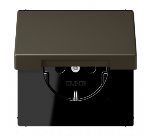 Розетка 2K+З с крышкой Jung LC1520BFKL241