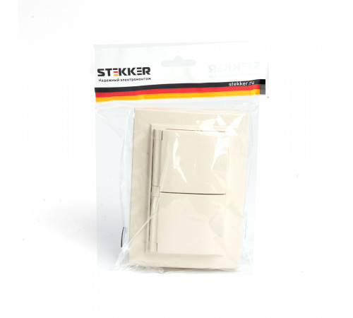Розетка 2-местная с/з с крышкой Stekker Эрна PST16-9015-02 49137 Розетка 2-местная с/з с крышкой Stekker Эрна PST16-9015-02 49137