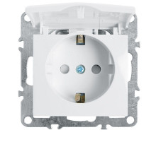 Розетка Stekker Эрна с/з 16A 250V с крышкой защитной шторкой белый PST16-9112-01 39319