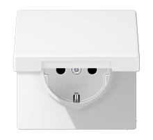 Розетка Schuko с крышкой и шторками Jung LS1520BFKIKLWWM