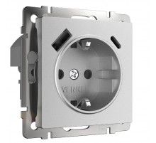 Розетка с заземлением, шторками и USB тип A+C Werkel W1171765 4690389195600 a063618