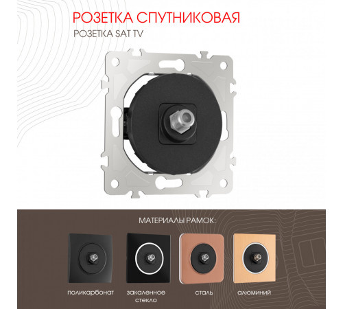 Розетка спутниковая SAT TV Arte Milano 202.42-1.black Розетка спутниковая SAT TV Arte Milano 202.42-1.black