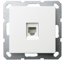 Интернет розетка Jasmart разъем RJ45 с накладкой белый глянцевый G6105W