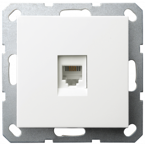 Интернет розетка Jasmart разъем RJ45 с накладкой белый глянцевый G6105W