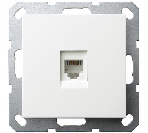 Интернет розетка Jasmart разъем RJ45 с накладкой белый глянцевый G6105W