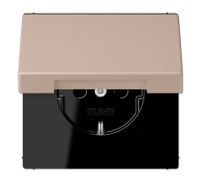 Розетка 2K+З с крышкой Jung LC1520BFKL240