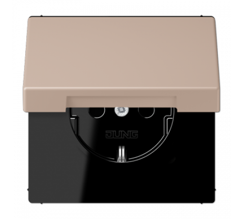 Розетка 2K+З с крышкой Jung LC1520BFKL240