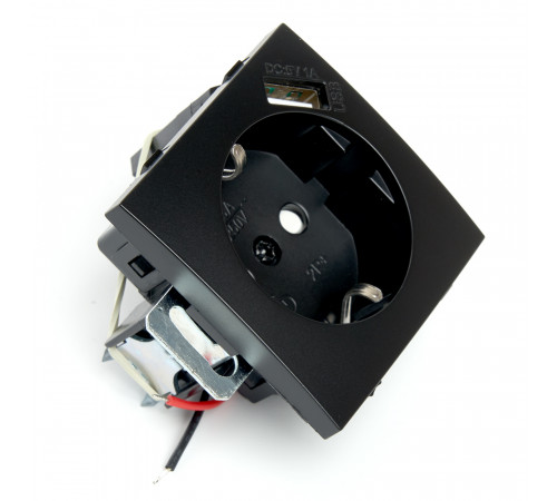 Розетка 1-местная с/з с защитной шторкой и USB Stekker Эрна PST16-9111-03 49155