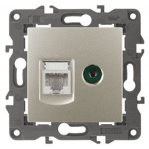 Розетка RJ45+TV Эра 14-3110-04 Б0034317